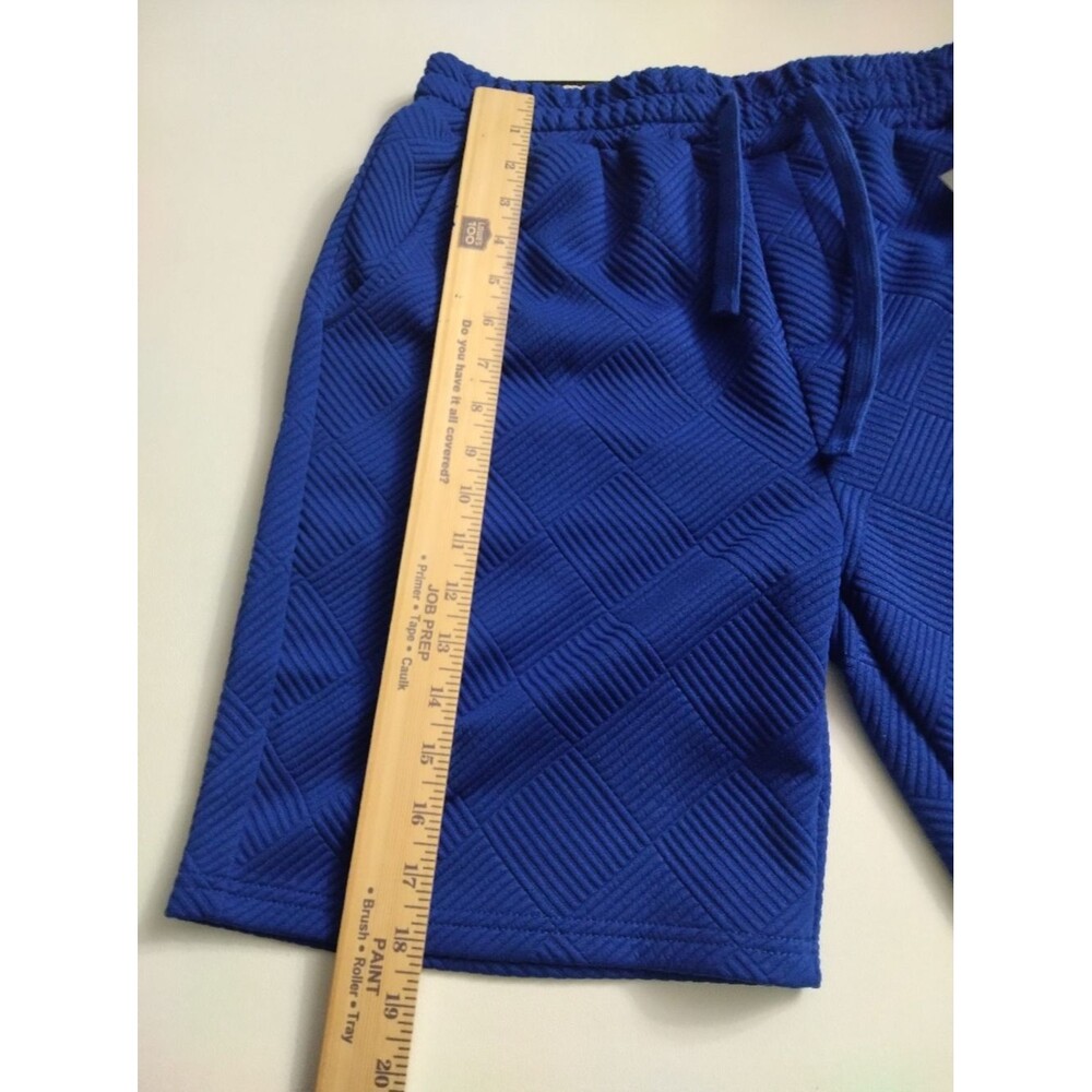 Young Color Men's Blue Stretch Athletic Shorts Size M New - Picture 2 of 3